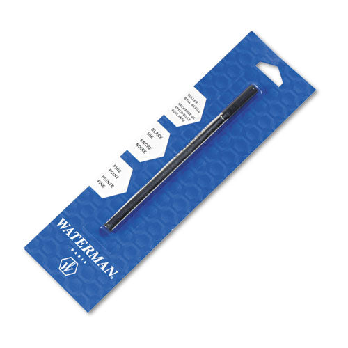 Refill for Waterman Roller Ball Pens, Fine Conical Tip, Black Ink-(WAT1964019)