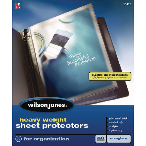 Heavyweight Top-Loading Sheet Protectors, Nonglare Finish, Letter, 50/Box-(WLJ21412)