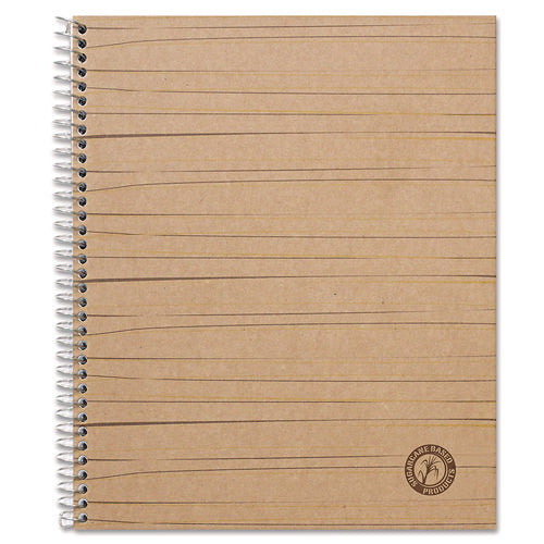 Deluxe Sugarcane Based Notebooks, Kraft Cover, 1-Subject, Medium/College Rule, Brown Cover, (100) 11 x 8.5 Sheets-(UNV66208)
