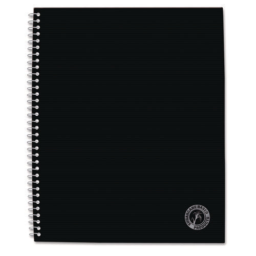 Deluxe Sugarcane Based Notebooks, Coated Bagasse Cover, 1-Subject, Medium/College Rule, Black Cover, (100) 11 x 8.5 Sheets-(UNV66206)