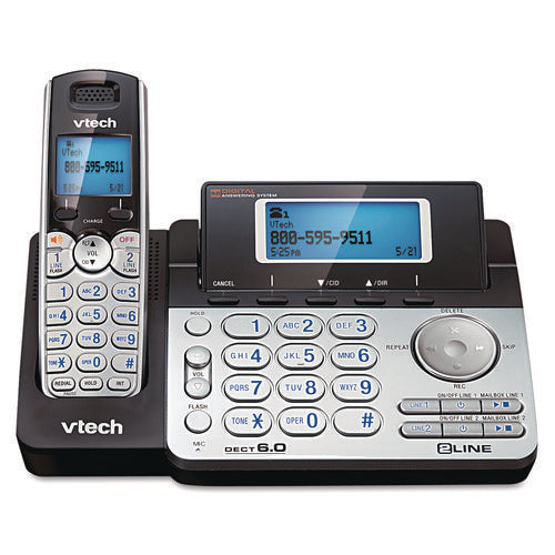 Two-Line Expandable Cordless Phone with Answering System-(VTEDS6151)