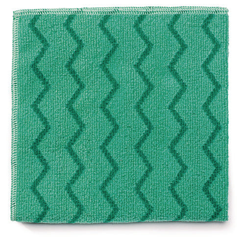 Reusable Cleaning Cloths, Microfiber, 16 x 16, Green, 12/Carton-(RCPQ620)