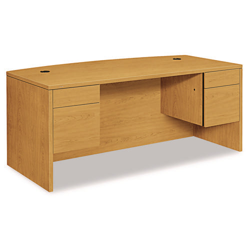 10500 Series Bow Front Double Pedestal Desk, 72" x 36" x 29.5", Harvest-(HON10595CC)