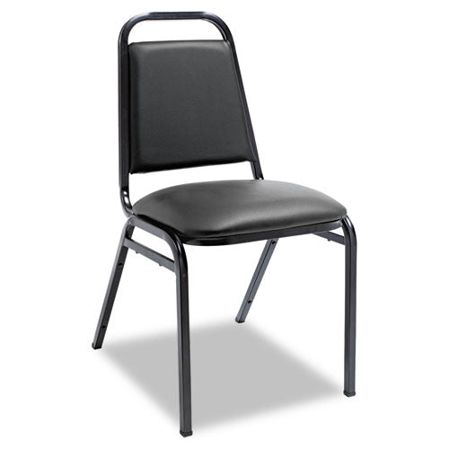Padded Steel Stacking Chair, Supports Up to 250 lb, 18.5" Seat Height, Black Seat, Black Back, Black Base, 4/Carton-(ALESC68VY10B)
