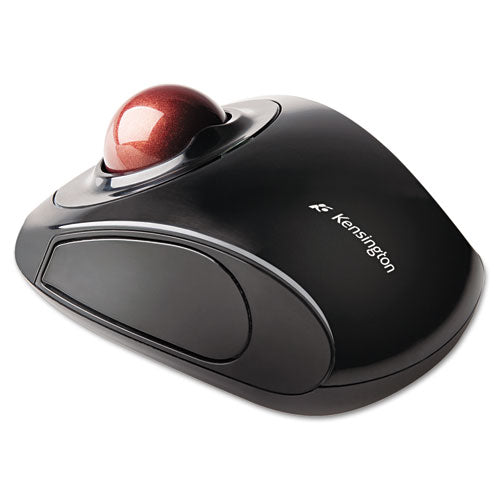 Orbit Wireless Mobile Trackball, 2.4 GHz Frequency/30 ft Wireless Range, Left/Right Hand Use, Black/Red-(KMW72352)