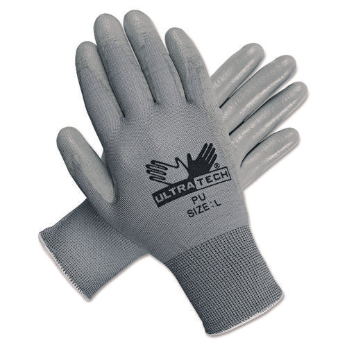 Ultra Tech TaCartonile Dexterity Work Gloves, White/Gray, Large, 12 Pairs-(MPG9696L)