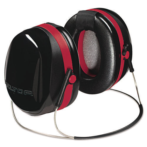 E-A-R Peltor OPTIME 105 Behind-The-Head Earmuffs, 29 dB NRR, Red/Black-(MMMH10B)