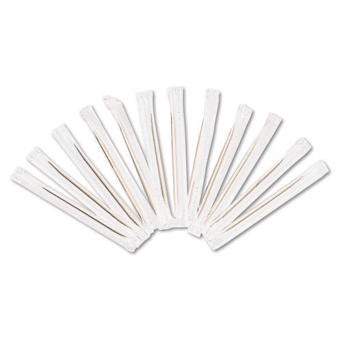 Cello-Wrapped Round Wood Toothpicks, 2.5", Natural, 1,000/Box, 15 Boxes/Carton-(RPPRIW15)