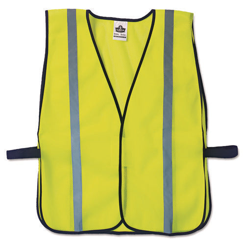 GloWear 8020HL Safety Vest, Polyester Mesh, Hook Closure, One Size Fit All, Lime-(EGO20040)