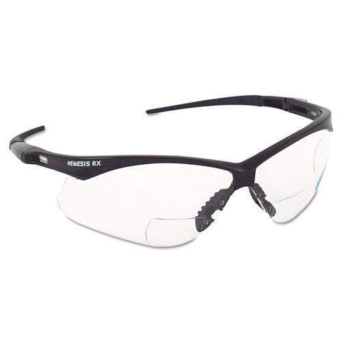 V60 Nemesis Rx Reader Safety Glasses, Black Frame, Smoke Lens, +2.0 Diopter Strength-(KCC22518)