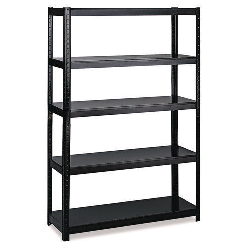 Boltless Steel Shelving, Five-Shelf, 48w x 24d x 72h, Black-(SAF5244BL)