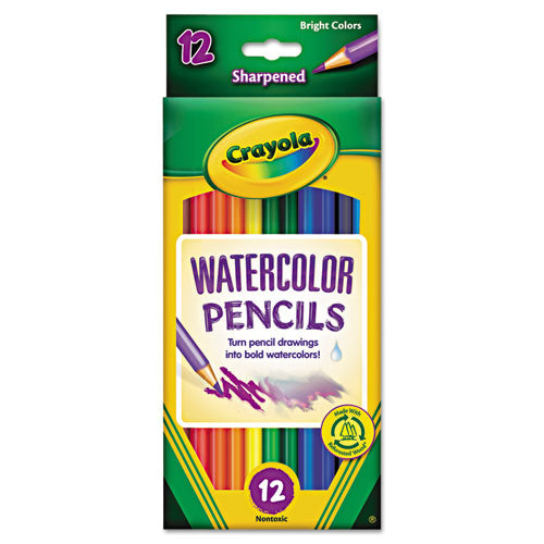 Watercolor Pencil Set, 3.3 mm, 2B (#1), Assorted Lead/Barrel Colors, Dozen-(CYO684302)