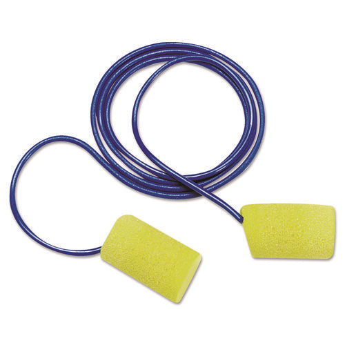 E-A-R Classic Foam Earplugs, Metal Detectable, Corded, Poly Bag, 200 Pairs-(MMM3114101)