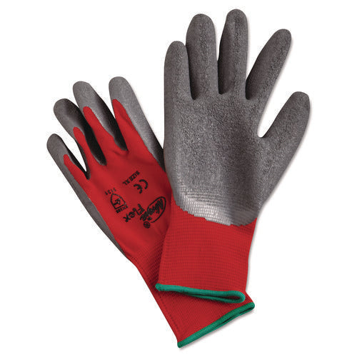Ninja Flex Latex-Coated-Palm Gloves, Nylon Shell, X-Large, Red/Gray-(MPGN9680XL)