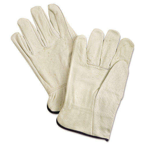 Unlined Pigskin Driver Gloves, Cream, X-Large, 12 Pairs-(MPG3400XL)