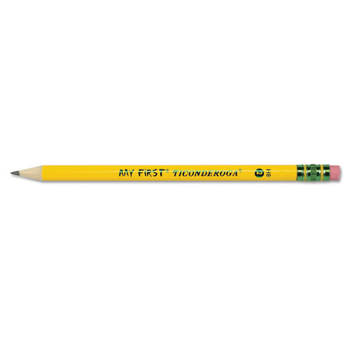 My First Woodcase Pencil with Eraser, HB (#2), Black Lead, Yellow Barrel, Dozen-(DIX33312)