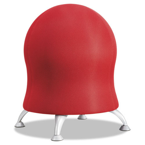 Zenergy Ball Chair, Backless, Supports Up to 250 lb, Crimson Fabric Seat, Silver Base-(SAF4750CI)
