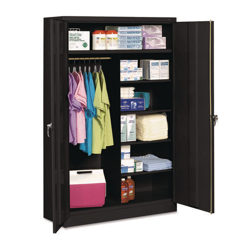 Jumbo Combination Steel Storage Cabinet, 48w x 24d x 78h, Black-(TNNJ2478SUCBK)
