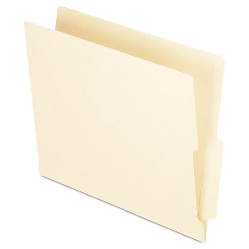 Manila End Tab Folders, 9.5" High Front, Straight 2-Ply Tabs, Letter Size, Manila, 100/Box-(PFXH114D)