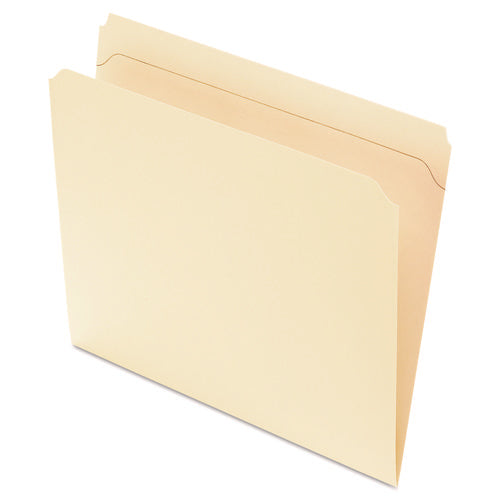 Reinforced Top File Folders, Straight Tabs, Letter Size, Manila, 100/Box-(PFXR752)