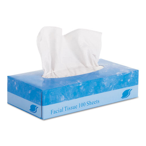 Facial Tissue, 2-Ply, White, Flat Box, 100 Sheets/Box, 30 Boxes/Carton-(GEN6501)