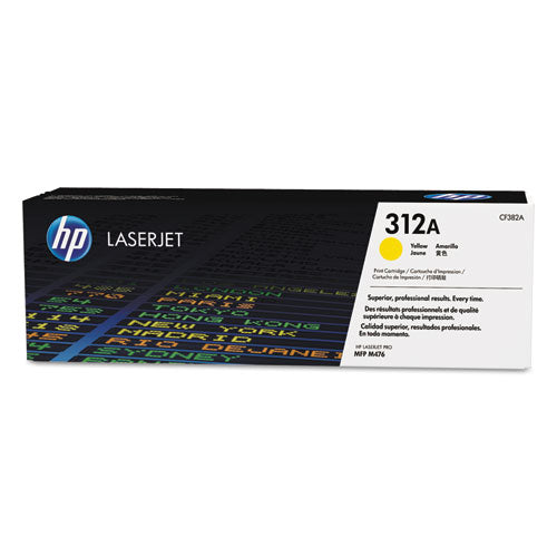 HP 312A, (CF382A) Yellow Original LaserJet Toner Cartridge-(HEWCF382A)