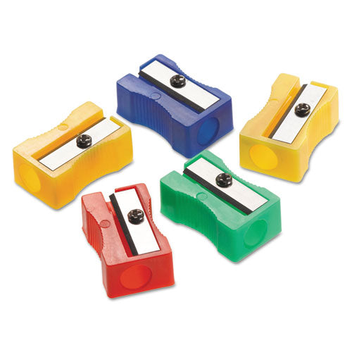 One-Hole Manual Pencil Sharpeners, 4 x 2 x 1, Assorted Colors, 24/Pack-(ACM15993)