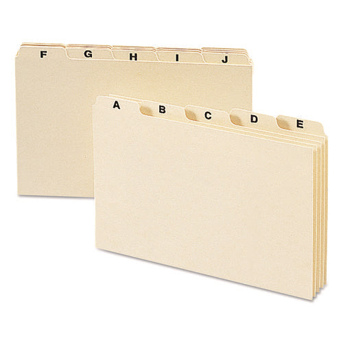 Manila Card Guides, 1/5-Cut Top Tab, A to Z, 5 x 8, Manila, 25/Set-(SMD57076)