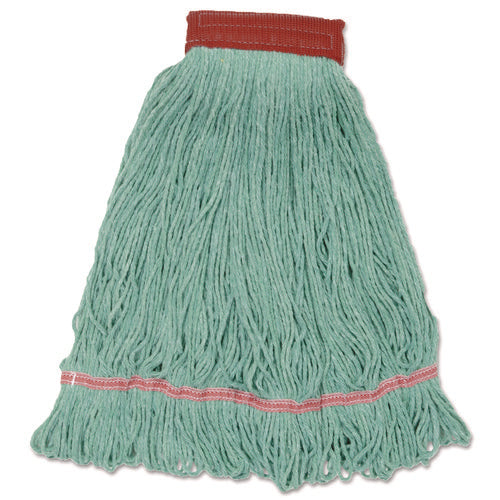 Wideband Looped-End Mop Heads, Large, Green, 12/Carton-(BWKLM30314L)