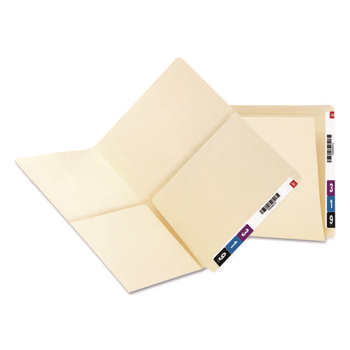 Heavyweight Manila End Tab Pocket Folders, Interior Front/Back Panel Pockets, Straight Tabs, Letter Size, 11pt Manila, 25/Box-(SMD24117)