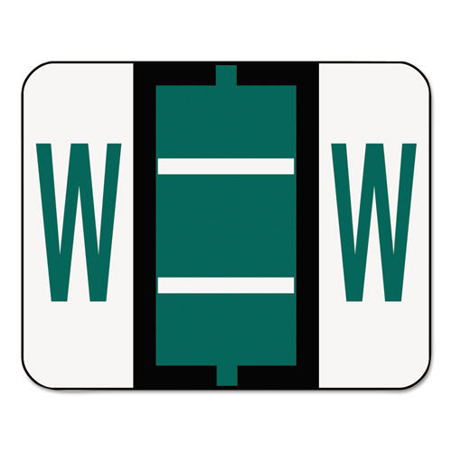 A-Z Color-Coded End Tab Filing Labels, W, 1 x 1.25, White, 500/Roll-(SMD67093)