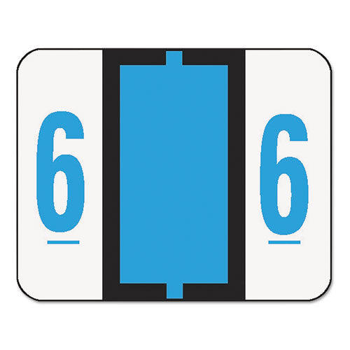 Numerical End Tab File Folder Labels, 6, 1 x 1.25, White, 500/Roll-(SMD67376)