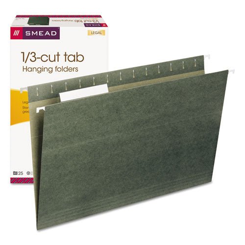 Hanging Folders, Legal Size, 1/3-Cut Tabs, Standard Green, 25/Box-(SMD64135)