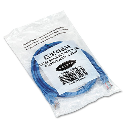 CAT5e Snagless Patch Cable, 3 ft, Blue-(BLKA3L79103BLUS)