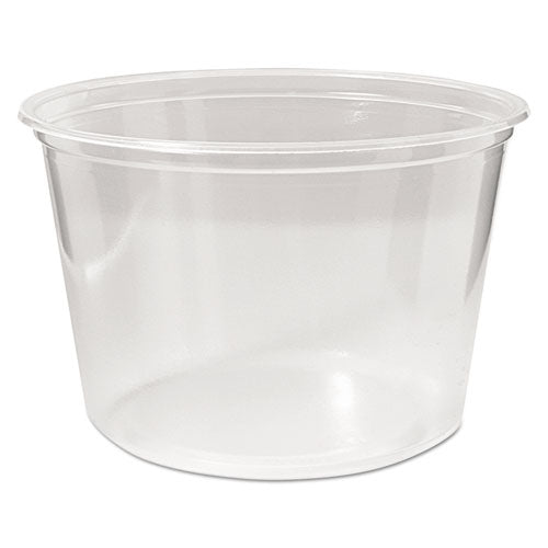 Microwavable Deli Containers, 16 oz, 4.6 Diameter x 3 h, Clear, Plastic, 500/Carton-(FABPK16SC)