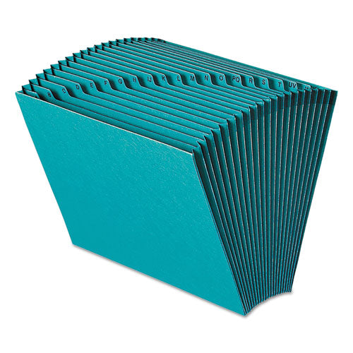 Heavy-Duty Indexed Expanding Open Top Color Files, 21 Sections, 1/21-Cut Tabs, Letter Size, Teal-(SMD70717)