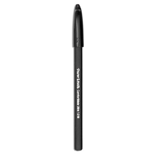 ComfortMate Ultra Ballpoint Pen, Stick, Medium 1 mm, Black Ink, Black Barrel, Dozen-(PAP6130187)