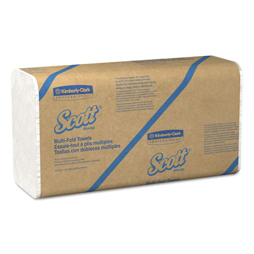Essential Multi-Fold Towels 100% Recycled, 1-Ply, 9.2 x 9.4, White, 250/Pack, 16 Packs/Carton-(KCC01807)