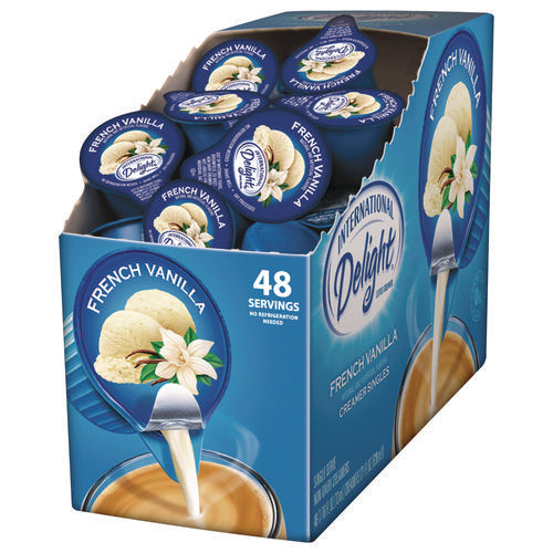 Flavored Liquid Non-Dairy Coffee Creamer, French Vanilla, 0.4375 oz Cup, 48/Box-(ITD02282)