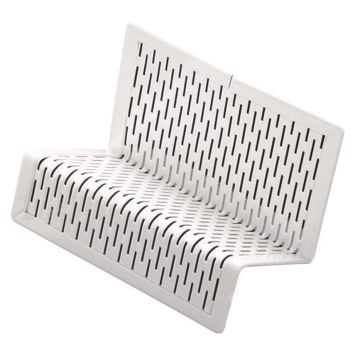 Urban Collection Punched Metal Business Card Holder, Holds 50 2 x 3.5 Cards, Perforated Steel, White-(AOPART20001WH)
