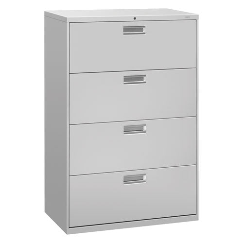 Brigade 600 Series Lateral File, 4 Legal/Letter-Size File Drawers, Light Gray, 36" x 18" x 52.5"-(HON684LQ)