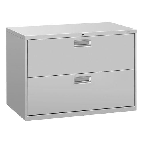 Brigade 600 Series Lateral File, 2 Legal/Letter-Size File Drawers, Light Gray, 42" x 18" x 28"-(HON692LQ)