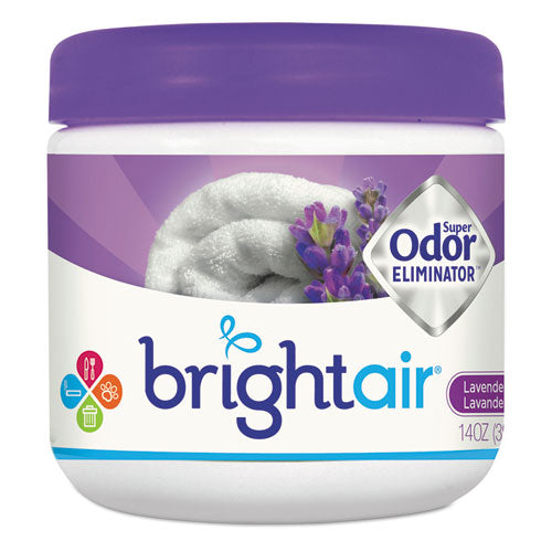 Super Odor Eliminator, Lavender and Fresh Linen, Purple, 14 oz Jar, 6/Carton-(BRI900014CT)