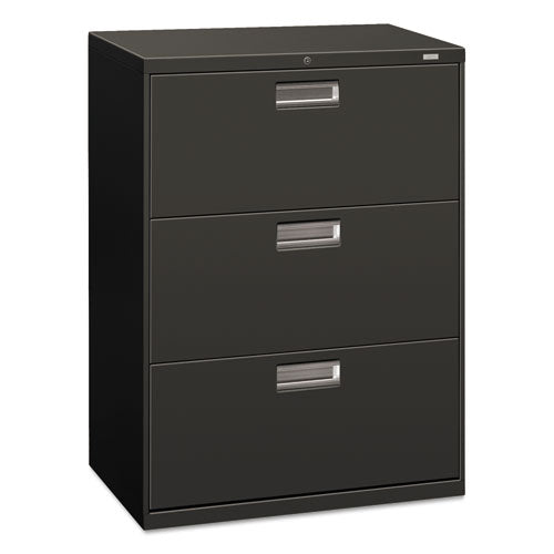 Brigade 600 Series Lateral File, 3 Legal/Letter-Size File Drawers, Charcoal, 30" x 18" x 39.13"-(HON673LS)