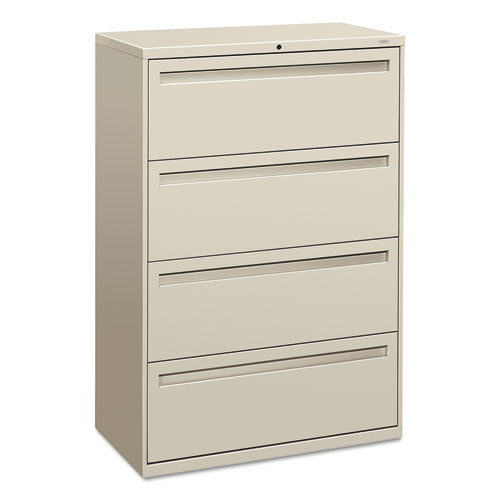 Brigade 700 Series Lateral File, 4 Legal/Letter-Size File Drawers, Light Gray, 36" x 18" x 52.5"-(HON784LQ)