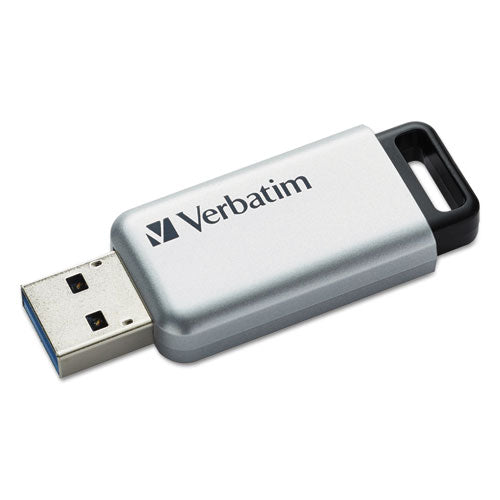 Store n Go Secure Pro USB Flash Drive with AES 256 Encryption, 16 GB, Silver-(VER98664)