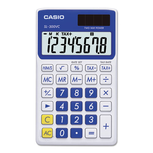 SL-300SVCBE Handheld Calculator, 8-Digit LCD, Blue-(CSOSL300VCBE)
