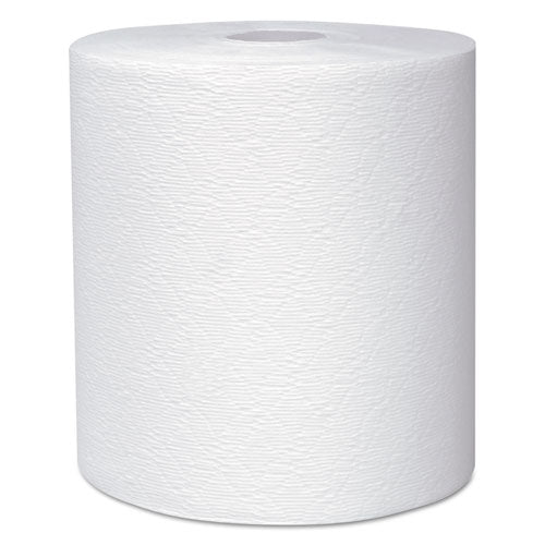 Hard Roll Paper Towels with Premium Absorbency Pockets, 1-Ply, 8" x 600 ft, 1.75" Core, White, 6 Rolls/Carton-(KCC50606)