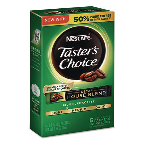 Tasters Choice Decaf House Blend Instant Coffee, 0.1oz Stick, 5/Box, 12 Bx/Ctn-(NES86073)