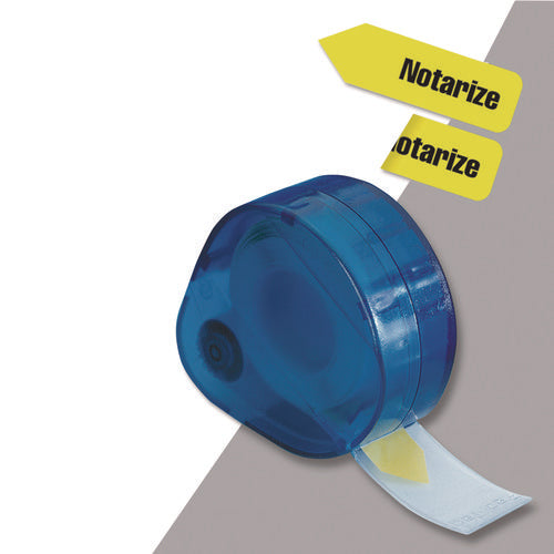 Arrow Message Page Flags in Dispenser, "Notarize", Yellow, 120 Flags/Dispenser-(RTG60435)